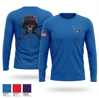 Long Sleeve Performance Shirt, Scottsbluff JROTC, Air Force, Teamtime, Team time, sublimation, custom sports apparel, team uniforms, spirit wear, spiritwear, sports uniforms, custom shirts, team store, custom team store, fundraiser sports, apparel fundraiser