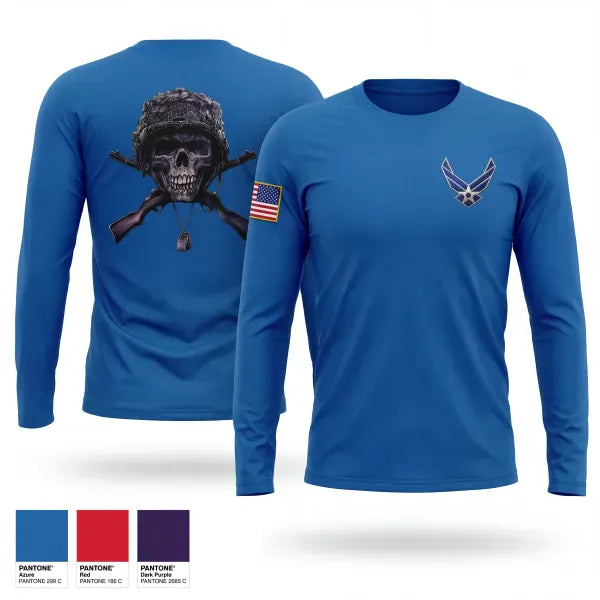 Long Sleeve Performance Shirt, Scottsbluff JROTC, Air Force, Teamtime, Team time, sublimation, custom sports apparel, team uniforms, spirit wear, spiritwear, sports uniforms, custom shirts, team store, custom team store, fundraiser sports, apparel fundraiser