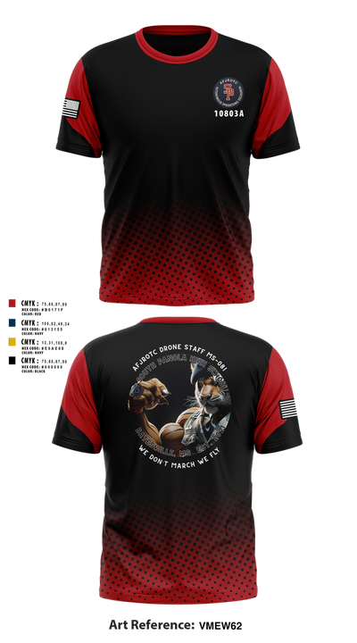 AFJROTC MS-081 DRONE TEAM 88778530 Short Sleeve Performance Shirt - 214