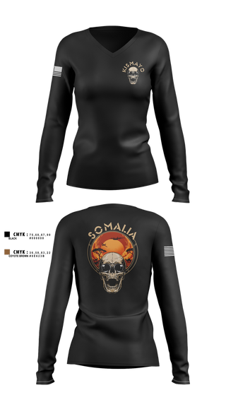 Womens Long Sleeve Vneck Shirt, CJTF-HOA, Army, Teamtime, Team time, sublimation, custom sports apparel, team uniforms, spirit wear, spiritwear, sports uniforms, custom shirts, team store, custom team store, fundraiser sports, apparel fundraiser