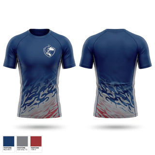 Short Sleeve Rash Guard Shirt, Huskies, Wrestling, Teamtime, Team time, sublimation, custom sports apparel, team uniforms, spirit wear, spiritwear, sports uniforms, custom shirts, team store, custom team store, fundraiser sports, apparel fundraiser