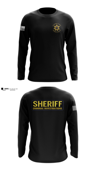 Long Sleeve Performance Shirt, Claiborne County Sheriffs Office Criminal Investigations, Police, Teamtime, Team time, sublimation, custom sports apparel, team uniforms, spirit wear, spiritwear, sports uniforms, custom shirts, team store, custom team store, fundraiser sports, apparel fundraiser