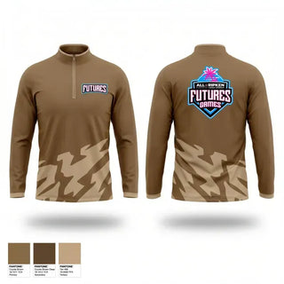 Quarter Zip Jacket, Logos, Baseball, Teamtime, Team time, sublimation, custom sports apparel, team uniforms, spirit wear, spiritwear, sports uniforms, custom shirts, team store, custom team store, fundraiser sports, apparel fundraiser