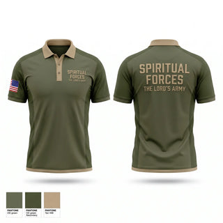 Short Sleeve Performance Polo, Spiritual Forces The Lords Army, National Guard, Teamtime, Team time, sublimation, custom sports apparel, team uniforms, spirit wear, spiritwear, sports uniforms, custom shirts, team store, custom team store, fundraiser sports, apparel fundraiser