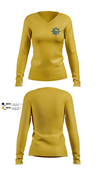 Womens Long Sleeve Vneck Shirt, NTAG HEARTLAND 2026, Navy, Teamtime, Team time, sublimation, custom sports apparel, team uniforms, spirit wear, spiritwear, sports uniforms, custom shirts, team store, custom team store, fundraiser sports, apparel fundraiser