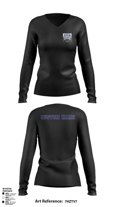 East Senior High School Band 81739960 Women's Long Sleeve V-neck Shirt - 5