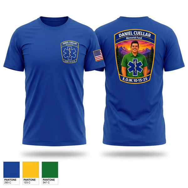Old School Cotton Feel Shirt, Daniel Cuellar Memorial Fund, EMS/EMT, Teamtime, Team time, sublimation, custom sports apparel, team uniforms, spirit wear, spiritwear, sports uniforms, custom shirts, team store, custom team store, fundraiser sports, apparel fundraiser