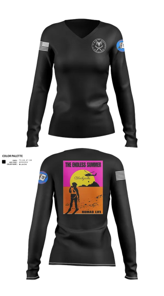 Womens Long Sleeve Vneck Shirt, A co 2-4GSAB, Army, Teamtime, Team time, sublimation, custom sports apparel, team uniforms, spirit wear, spiritwear, sports uniforms, custom shirts, team store, custom team store, fundraiser sports, apparel fundraiser