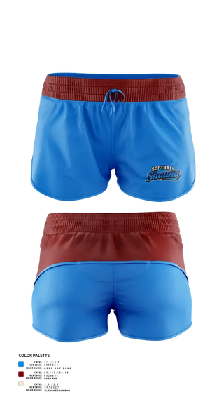 Womens Shorts, Softball ShaunaS, Softball, Teamtime, Team time, sublimation, custom sports apparel, team uniforms, spirit wear, spiritwear, sports uniforms, custom shirts, team store, custom team store, fundraiser sports, apparel fundraiser