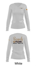 Sugah Please Breakfast Brunch Bar 84715642 Women's Long Sleeve V-neck Shirt - 16