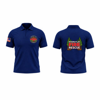 Short Sleeve Performance Polo, Myers Flat Fire Rescue, Fire Department, Teamtime, Team time, sublimation, custom sports apparel, team uniforms, spirit wear, spiritwear, sports uniforms, custom shirts, team store, custom team store, fundraiser sports, apparel fundraiser