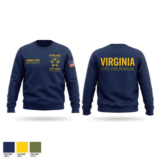 Crew Neck Sweatshirt, Virginia state fire marshal, Fire Department, Teamtime, Team time, sublimation, custom sports apparel, team uniforms, spirit wear, spiritwear, sports uniforms, custom shirts, team store, custom team store, fundraiser sports, apparel fundraiser