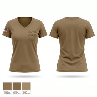 Womens Short Sleeve Vneck Shirt, 2nd Squad, PED PLT, B Co, 3rd MI BN, 501st MI BDE, Army, Teamtime, Team time, sublimation, custom sports apparel, team uniforms, spirit wear, spiritwear, sports uniforms, custom shirts, team store, custom team store, fundraiser sports, apparel fundraiser