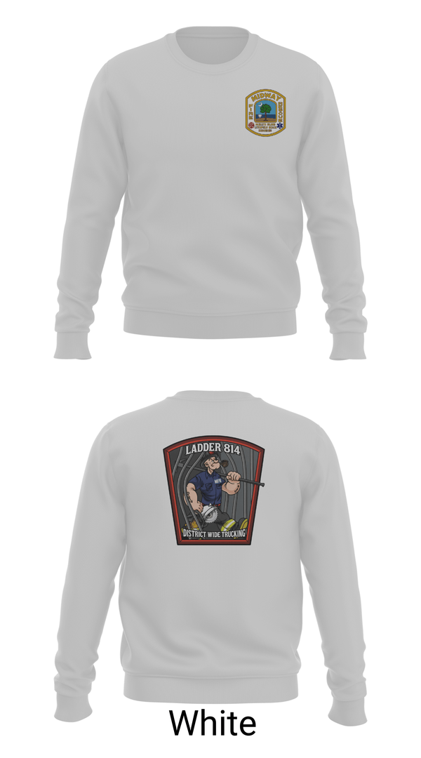 Crew Neck Sweatshirt, 814 truck, Fire Department, Teamtime, Team time, sublimation, custom sports apparel, team uniforms, spirit wear, spiritwear, sports uniforms, custom shirts, team store, custom team store, fundraiser sports, apparel fundraiser