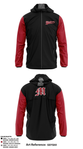 Windbreaker, Marshall Blackhawks, Baseball, Teamtime, Team time, sublimation, custom sports apparel, team uniforms, spirit wear, spiritwear, sports uniforms, custom shirts, team store, custom team store, fundraiser sports, apparel fundraiser