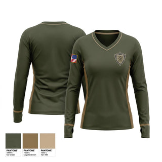 Womens Long Sleeve Vneck Shirt, Sarpy County SWAT, Police, Teamtime, Team time, sublimation, custom sports apparel, team uniforms, spirit wear, spiritwear, sports uniforms, custom shirts, team store, custom team store, fundraiser sports, apparel fundraiser