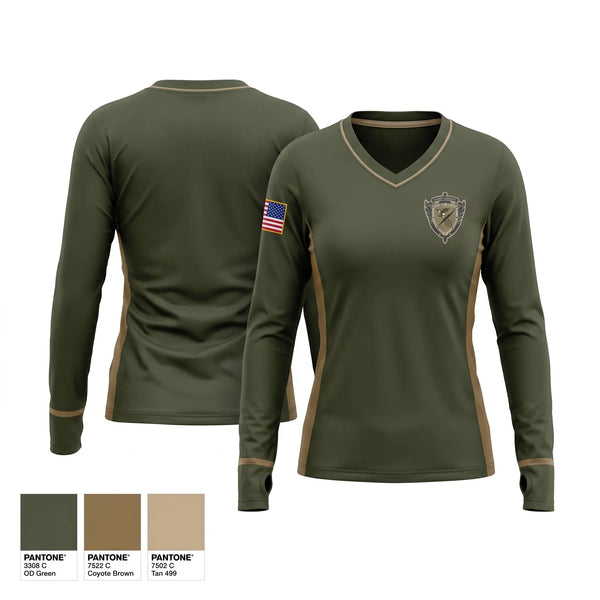 Womens Long Sleeve Vneck Shirt, Sarpy County SWAT, Police, Teamtime, Team time, sublimation, custom sports apparel, team uniforms, spirit wear, spiritwear, sports uniforms, custom shirts, team store, custom team store, fundraiser sports, apparel fundraiser