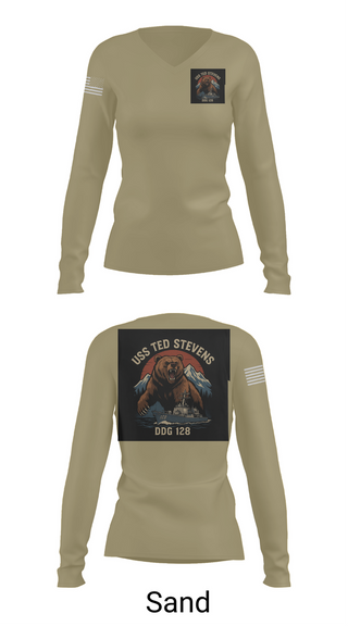 Womens Long Sleeve Vneck Shirt, TED STEVENS, , Teamtime, Team time, sublimation, custom sports apparel, team uniforms, spirit wear, spiritwear, sports uniforms, custom shirts, team store, custom team store, fundraiser sports, apparel fundraiser