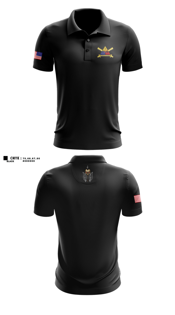 Short Sleeve Performance Polo, 1AD DIVARTY HHB, Army, Teamtime, Team time, sublimation, custom sports apparel, team uniforms, spirit wear, spiritwear, sports uniforms, custom shirts, team store, custom team store, fundraiser sports, apparel fundraiser