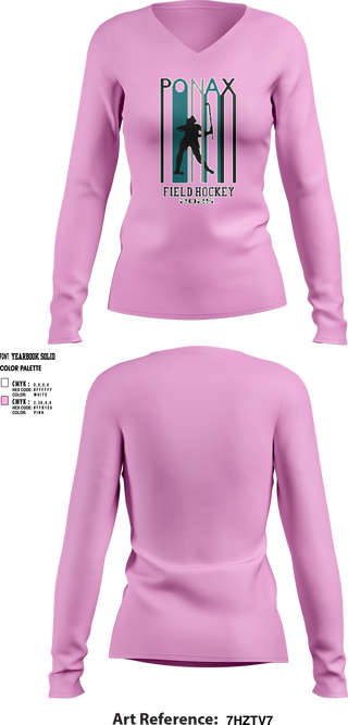 Womens Long Sleeve Vneck Shirt, Massaponax Field Hockey, Field Hockey, Teamtime, Team time, sublimation, custom sports apparel, team uniforms, spirit wear, spiritwear, sports uniforms, custom shirts, team store, custom team store, fundraiser sports, apparel fundraiser