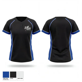 Two Button Softball Jersey, MC Storm, Softball, Teamtime, Team time, sublimation, custom sports apparel, team uniforms, spirit wear, spiritwear, sports uniforms, custom shirts, team store, custom team store, fundraiser sports, apparel fundraiser