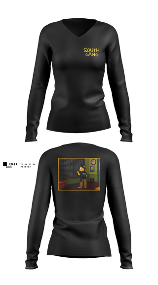 Womens Long Sleeve Vneck Shirt, South Gang Unit, Police, Teamtime, Team time, sublimation, custom sports apparel, team uniforms, spirit wear, spiritwear, sports uniforms, custom shirts, team store, custom team store, fundraiser sports, apparel fundraiser