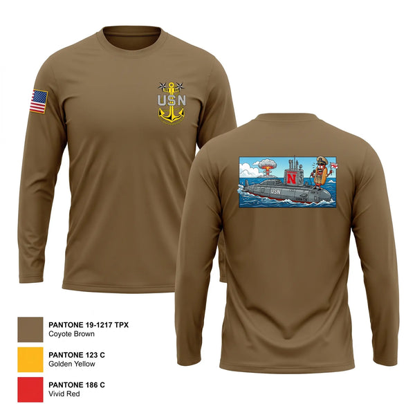 Long Sleeve Performance Shirt, USS Nebraska, Navy, Teamtime, Team time, sublimation, custom sports apparel, team uniforms, spirit wear, spiritwear, sports uniforms, custom shirts, team store, custom team store, fundraiser sports, apparel fundraiser