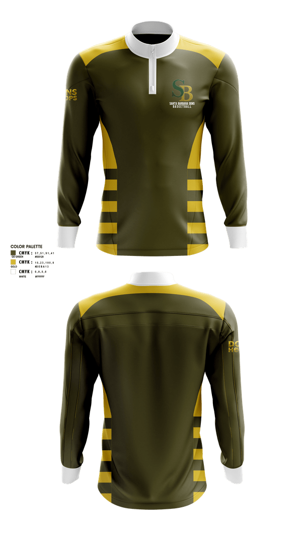 Quarter Zip Jacket, Santa Barbara Dons, Men's Basketball, Teamtime, Team time, sublimation, custom sports apparel, team uniforms, spirit wear, spiritwear, sports uniforms, custom shirts, team store, custom team store, fundraiser sports, apparel fundraiser