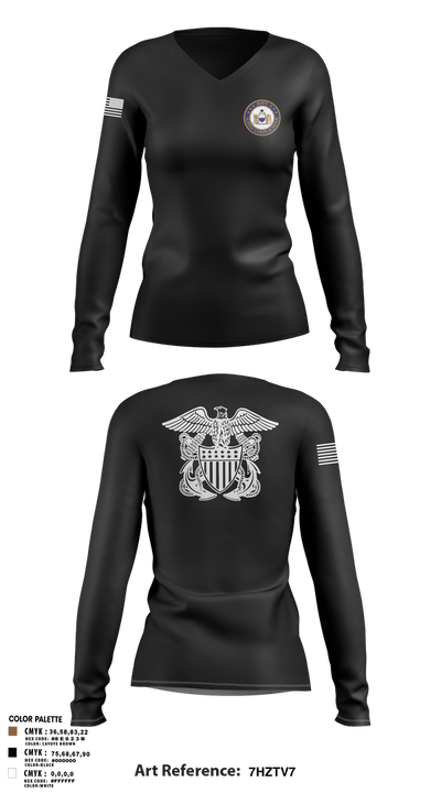 NSCS 5446816 Women's Long Sleeve V-neck Shirt - 6