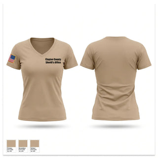 Womens Short Sleeve Vneck Shirt, Clayton County Sheriff’s Office, Police, Teamtime, Team time, sublimation, custom sports apparel, team uniforms, spirit wear, spiritwear, sports uniforms, custom shirts, team store, custom team store, fundraiser sports, apparel fundraiser