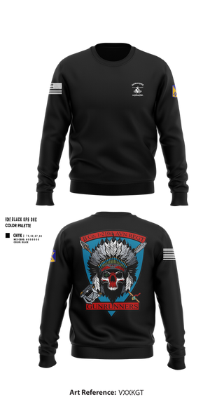 Crew Neck Sweatshirt, B Company, 1-210th Aviation Regt, Army, Teamtime, Team time, sublimation, custom sports apparel, team uniforms, spirit wear, spiritwear, sports uniforms, custom shirts, team store, custom team store, fundraiser sports, apparel fundraiser