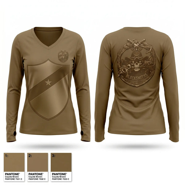 Womens Long Sleeve Vneck Shirt, Blacksmiths, Softball, Teamtime, Team time, sublimation, custom sports apparel, team uniforms, spirit wear, spiritwear, sports uniforms, custom shirts, team store, custom team store, fundraiser sports, apparel fundraiser