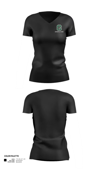 Womens Short Sleeve Vneck Shirt, Coopersville Dance Team, Spirit Store, Teamtime, Team time, sublimation, custom sports apparel, team uniforms, spirit wear, spiritwear, sports uniforms, custom shirts, team store, custom team store, fundraiser sports, apparel fundraiser