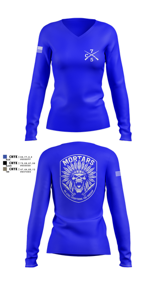 Womens Long Sleeve Vneck Shirt, Carnage, , Teamtime, Team time, sublimation, custom sports apparel, team uniforms, spirit wear, spiritwear, sports uniforms, custom shirts, team store, custom team store, fundraiser sports, apparel fundraiser