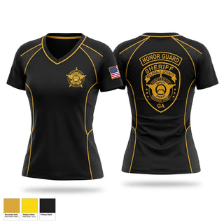 Womens Short Sleeve Vneck Shirt, Rockdale County SO Honor Guard, Police, Teamtime, Team time, sublimation, custom sports apparel, team uniforms, spirit wear, spiritwear, sports uniforms, custom shirts, team store, custom team store, fundraiser sports, apparel fundraiser