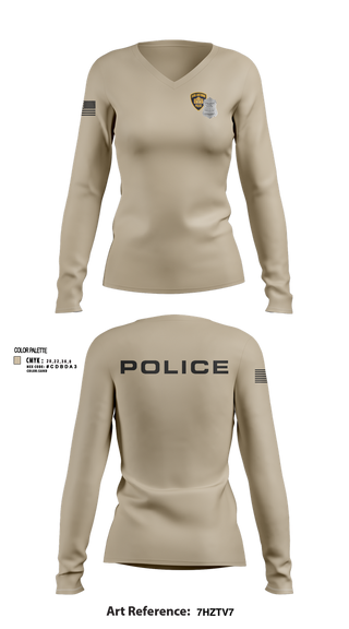 Womens Long Sleeve Vneck Shirt, San Antonio Police Department, Police, Teamtime, Team time, sublimation, custom sports apparel, team uniforms, spirit wear, spiritwear, sports uniforms, custom shirts, team store, custom team store, fundraiser sports, apparel fundraiser