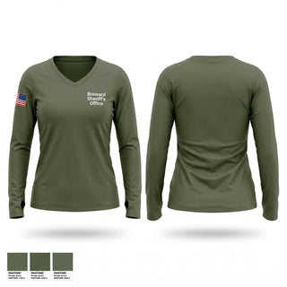 Womens Long Sleeve Vneck Shirt, Broward Sheriff’s Office, Police, Teamtime, Team time, sublimation, custom sports apparel, team uniforms, spirit wear, spiritwear, sports uniforms, custom shirts, team store, custom team store, fundraiser sports, apparel fundraiser
