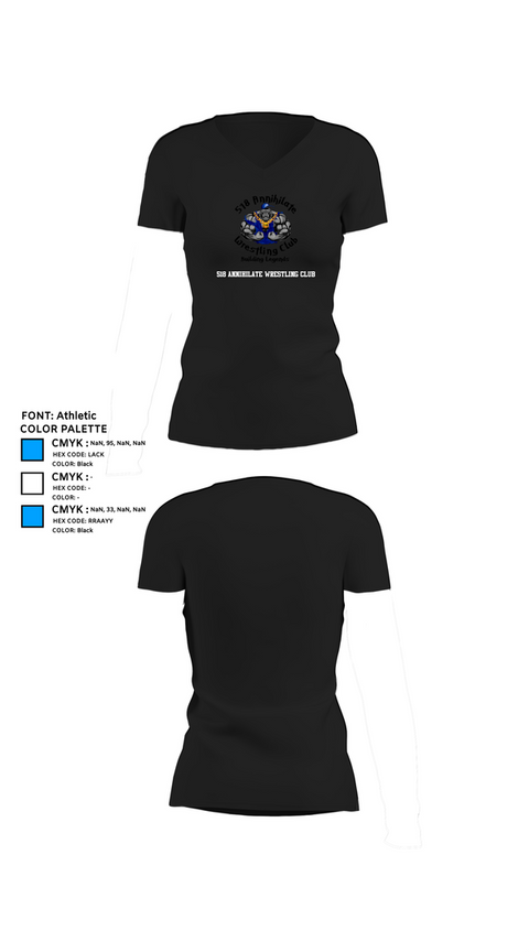 Womens Short Sleeve Vneck Shirt, 518 Annihilate Wrestling Club, Wrestling, Teamtime, Team time, sublimation, custom sports apparel, team uniforms, spirit wear, spiritwear, sports uniforms, custom shirts, team store, custom team store, fundraiser sports, apparel fundraiser