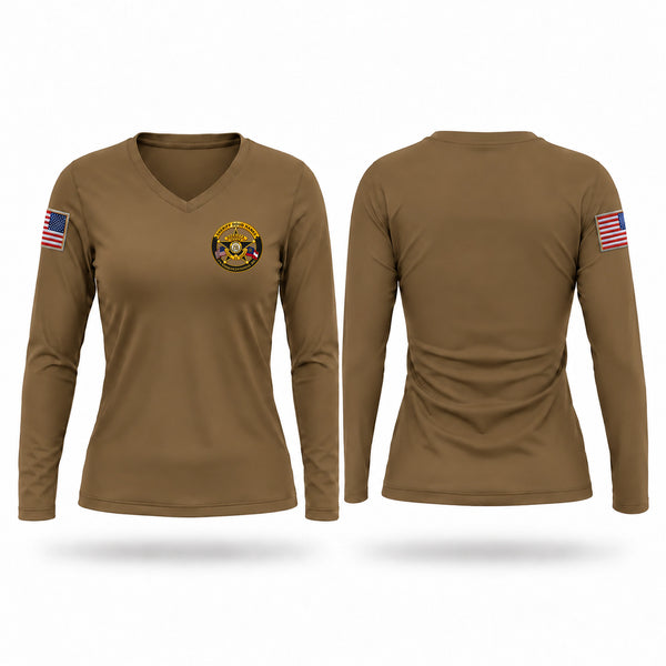 Womens Long Sleeve Vneck Shirt, CCSO, Police, Teamtime, Team time, sublimation, custom sports apparel, team uniforms, spirit wear, spiritwear, sports uniforms, custom shirts, team store, custom team store, fundraiser sports, apparel fundraiser