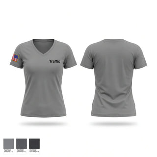 Womens Short Sleeve Vneck Shirt, Traffic, Police, Teamtime, Team time, sublimation, custom sports apparel, team uniforms, spirit wear, spiritwear, sports uniforms, custom shirts, team store, custom team store, fundraiser sports, apparel fundraiser