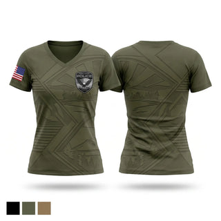 Womens Short Sleeve Vneck Shirt, Deer Lodge Police Department, Police, Teamtime, Team time, sublimation, custom sports apparel, team uniforms, spirit wear, spiritwear, sports uniforms, custom shirts, team store, custom team store, fundraiser sports, apparel fundraiser