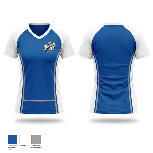 Womens Short Sleeve Vneck Shirt, York Falcons, Cheer, Teamtime, Team time, sublimation, custom sports apparel, team uniforms, spirit wear, spiritwear, sports uniforms, custom shirts, team store, custom team store, fundraiser sports, apparel fundraiser