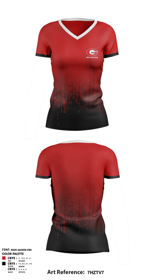 Women's Short Sleeve Vneck Shirt, Greenville Senior High School Swimming, Swimming, Teamtime, Team time, sublimation, custom sports apparel, team uniforms, spirit wear, spiritwear, sports uniforms, custom shirts, team store, custom team store, fundraiser sports, apparel fundraiser