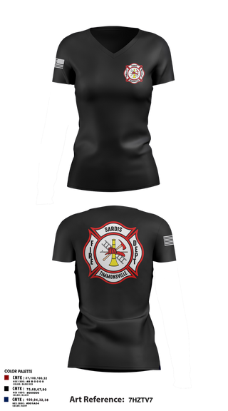 Womens Short Sleeve Vneck Shirt, Sardis-Timmonsville fire department station 1, , Teamtime, Team time, sublimation, custom sports apparel, team uniforms, spirit wear, spiritwear, sports uniforms, custom shirts, team store, custom team store, fundraiser sports, apparel fundraiser