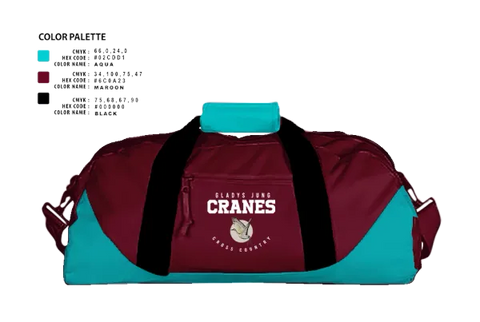 Duffle Bag, Gladys Jung Cranes Cross Country, Cross Country, Teamtime, Team time, sublimation, custom sports apparel, team uniforms, spirit wear, spiritwear, sports uniforms, custom shirts, team store, custom team store, fundraiser sports, apparel fundraiser