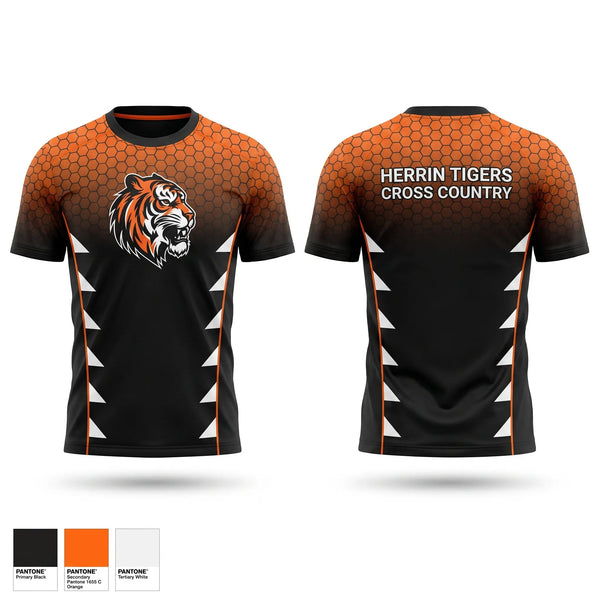 Football Jersey, HERRIN TIGERS, Cross Country, Teamtime, Team time, sublimation, custom sports apparel, team uniforms, spirit wear, spiritwear, sports uniforms, custom shirts, team store, custom team store, fundraiser sports, apparel fundraiser