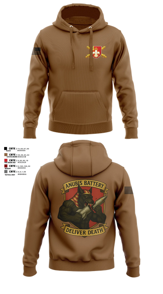 Hoodie, Anubis Battery, 3-12 FA, Army, Teamtime, Team time, sublimation, custom sports apparel, team uniforms, spirit wear, spiritwear, sports uniforms, custom shirts, team store, custom team store, fundraiser sports, apparel fundraiser