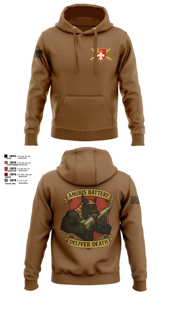 Hoodie, Anubis Battery, 3-12 FA, Army, Teamtime, Team time, sublimation, custom sports apparel, team uniforms, spirit wear, spiritwear, sports uniforms, custom shirts, team store, custom team store, fundraiser sports, apparel fundraiser