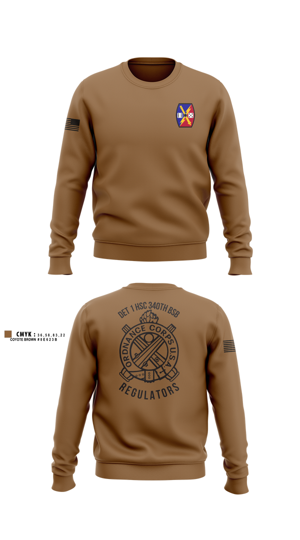 Crew Neck Sweatshirt, DET 1 HSC 340TH BSB, Army, Teamtime, Team time, sublimation, custom sports apparel, team uniforms, spirit wear, spiritwear, sports uniforms, custom shirts, team store, custom team store, fundraiser sports, apparel fundraiser