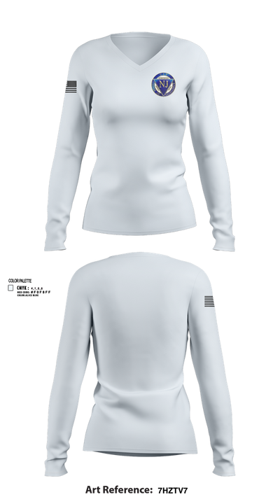 CIT-NJ 13700675 Women's Long Sleeve V-neck Shirt - 100
